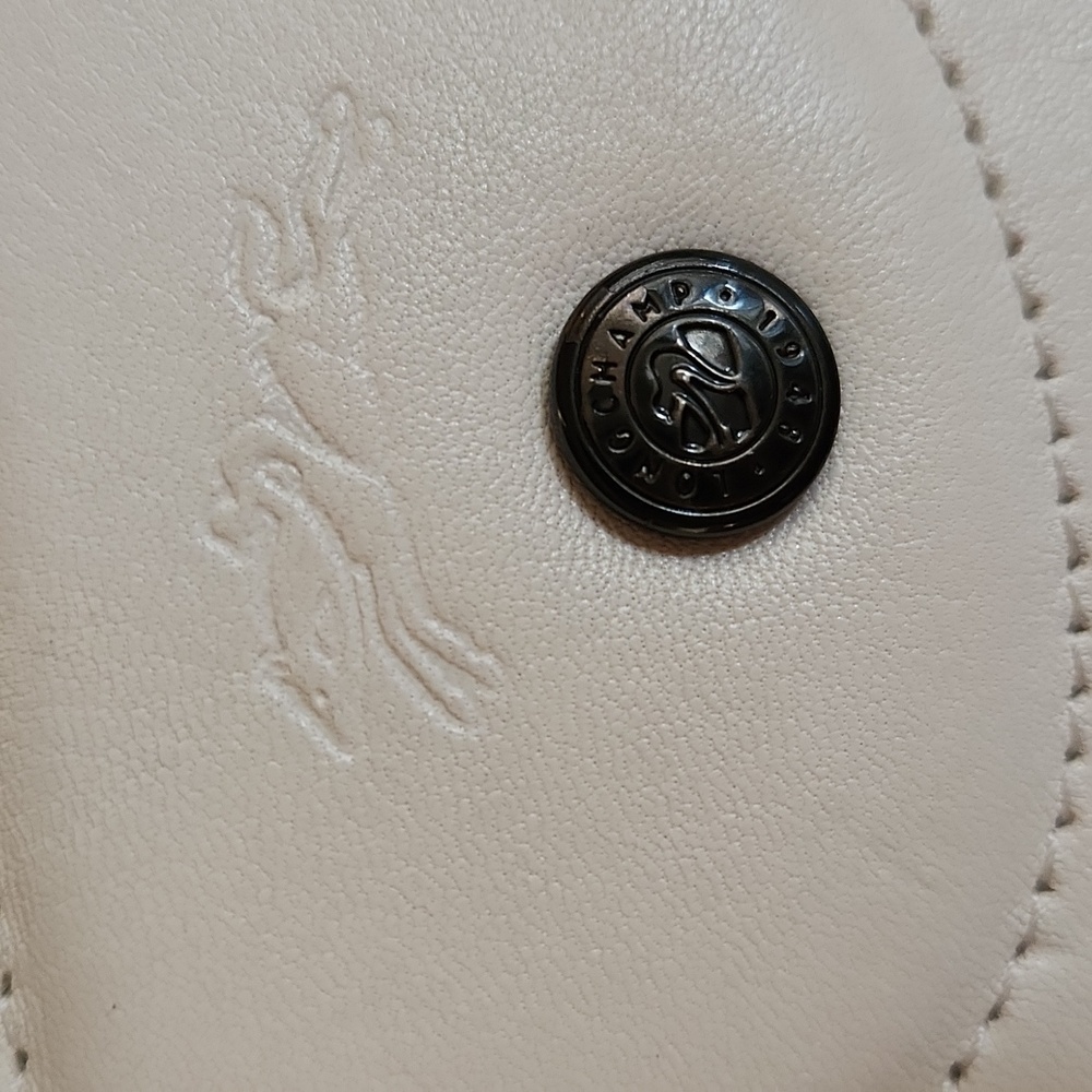 LONGCHAMP White Leather Wallet with Embossed Logo - Picture 14 of 16